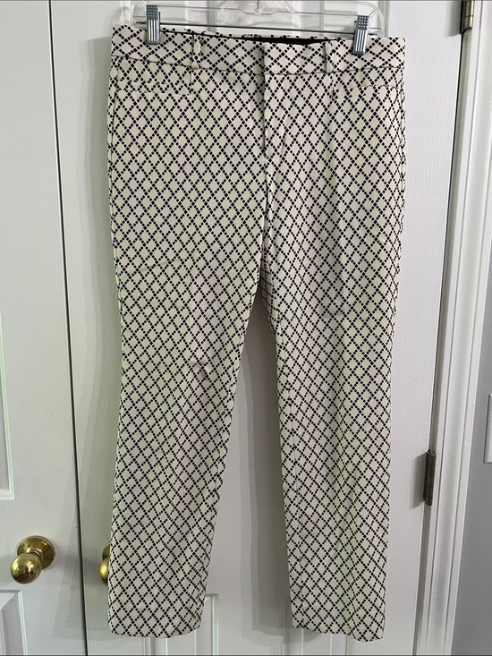 Banana Republic Pants - Banana Republic Cream Pants with Black Lattice Print